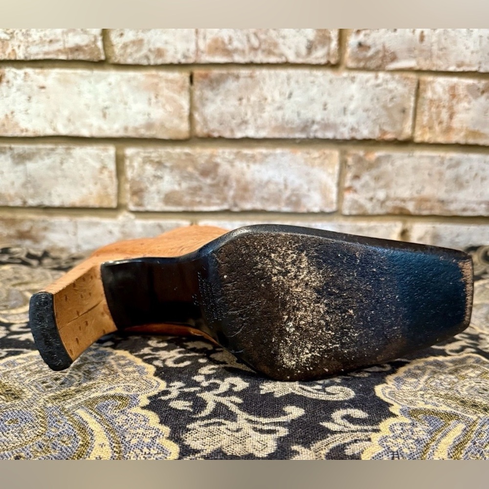Vintage 90s Charles David By Natalie Ostrich Leather Made In Italy Sz 36 US 5.5 - Picture 10 of 12